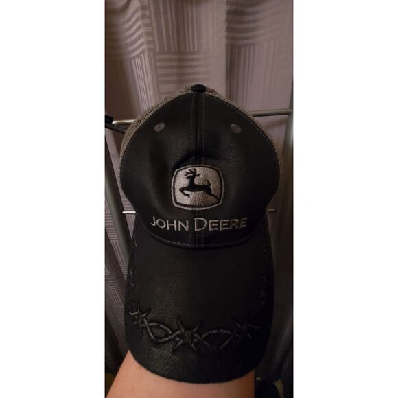 John Deere Grey  Black Snapback Hat‎ Deere Country Baseball Cap - Picture 6 of 6